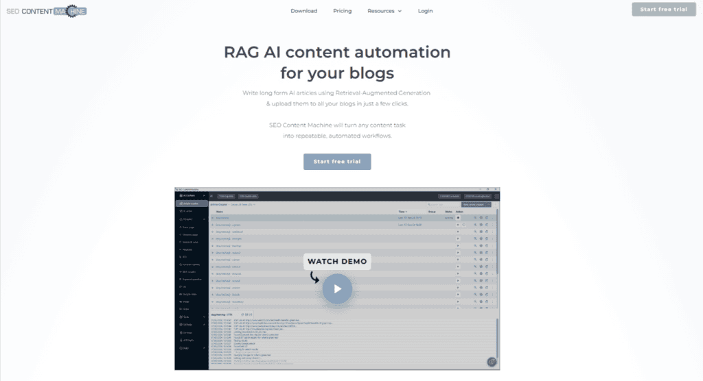 SEO Content Machine Homepage