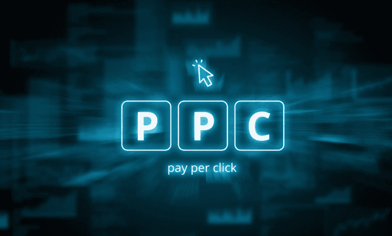 Digital PPC blocks on a black background