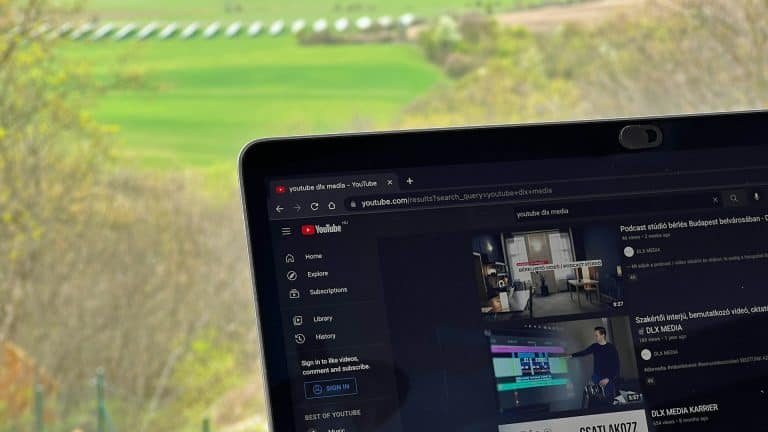 YouTube SEO search bar on a laptop