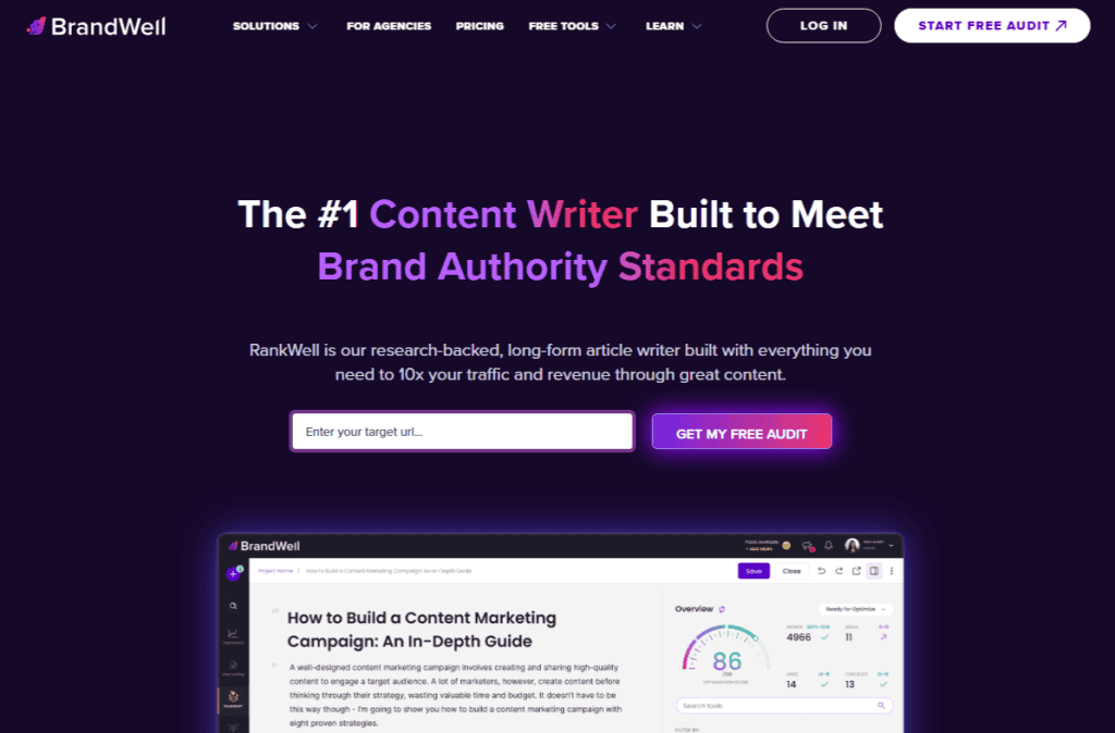 Brandwell AI Homepage