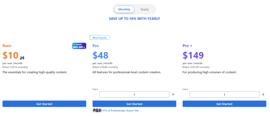 LOVO AI Pricing Plans