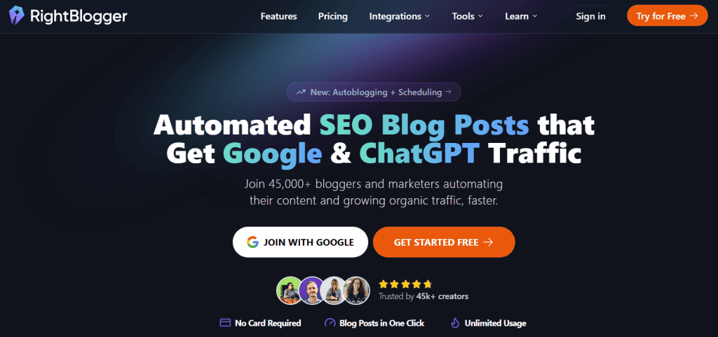 RightBlogger Homepage