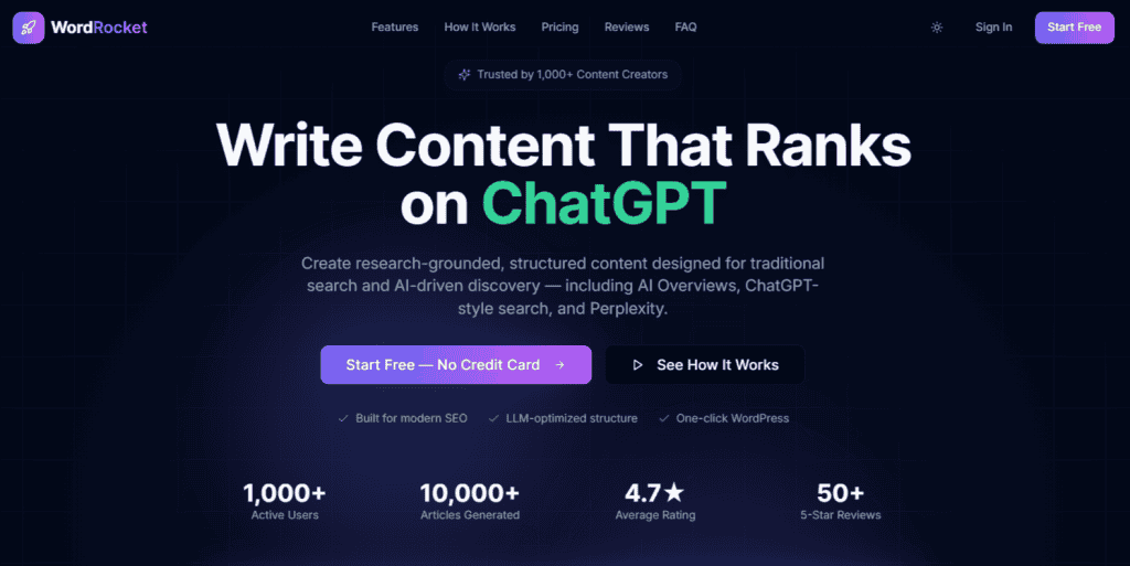 WordRocket AI Homepage