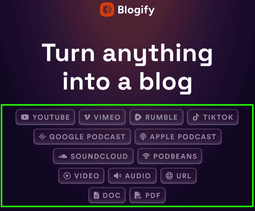 Blogify Platform Options