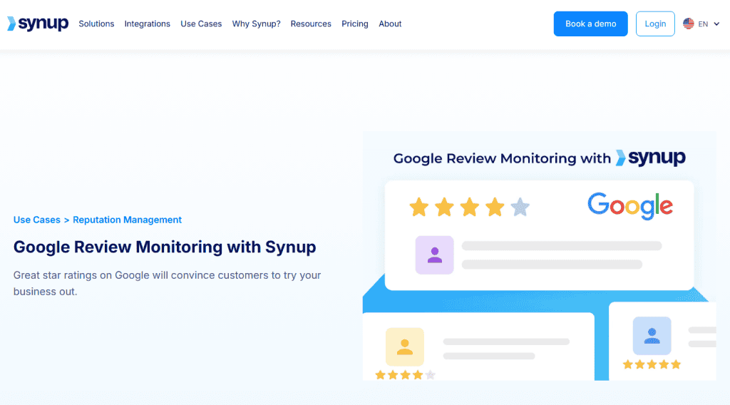 Synup Homepage